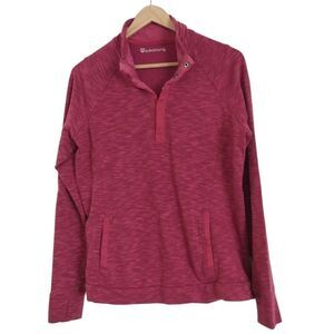 Avalanche Pink sweater Snap Pullover Top Medium Women's